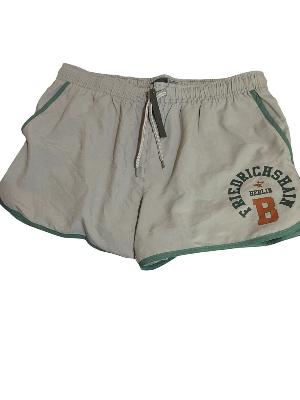 Gray ASOS  F.B. Friedrichshain Berlin Athletic Shorts with Green Trim